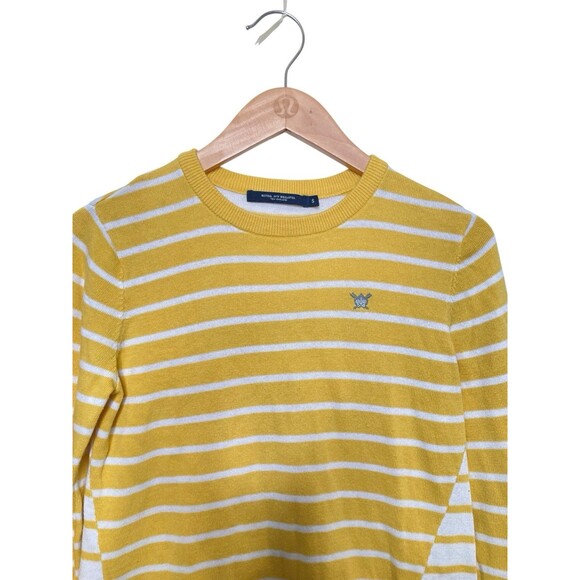 Royal Ivy Regatta New England Pullover Sweater Yellow White Long Sleeve S - Picture 3 of 11